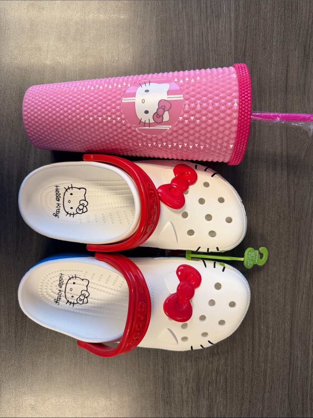 Bundle of NEW! Hello Kitty Studded Tumbler and CROCS Classic Clogs